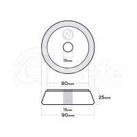 Поролоновый полировальный круг твёрдый, серый, AuTech Trapez 90/25/80мм Au-33TR9025GY
