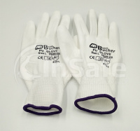 Перчатки для механических работ с PU покрытием, белые, 12 пар, размер L, 90.3000.9, Adolf Bucher