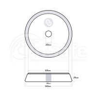 Поролоновый полировальный круг твёрдый, серый, AuTech Trapez 140/25/125мм Au-33TR14025GY
