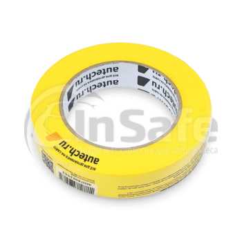 Маскирующая лента влаго\термостойкая AuTech 25мм x 50м 120 градусов, жёлтая, Au-8225Y