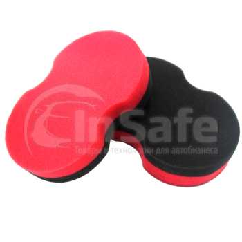 Поролоновый аппликатор для нанесения восков, красно-черный, 15,5x10x3 см, 9011008, MaxShine