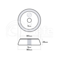 Поролоновый полировальный круг финишный, мягкий, чёрный, AuTech Trapez 90/25/80мм Au-33TR9025AT