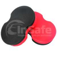 Поролоновый аппликатор для нанесения восков, красно-черный, 15,5x10x3 см, 9011008, MaxShine