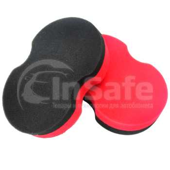 Поролоновый аппликатор для нанесения восков, красно-черный, 15,5x10x3 см, 9011008, MaxShine