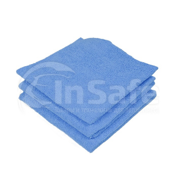 Микрофибра салфетка PROFI-MICROFASERTUCH 35*35 см, синяя,уп-ка 3 шт, без оверлока, 280гр Au-2407
