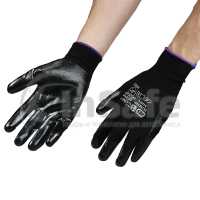 Перчатки защитные с нитриловым покрытием, черные, 12 пар, размер L, 90.4000.9, Adolf Bucher