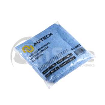 Микрофибровая салфетка без краев Autech голубая 40х40см 400гр Au-241/3, комплект 3 шт.